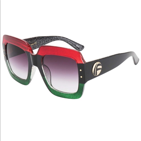 Oversized Square Sunglasses - Multi Tilted Frames - Picture 1 of 5